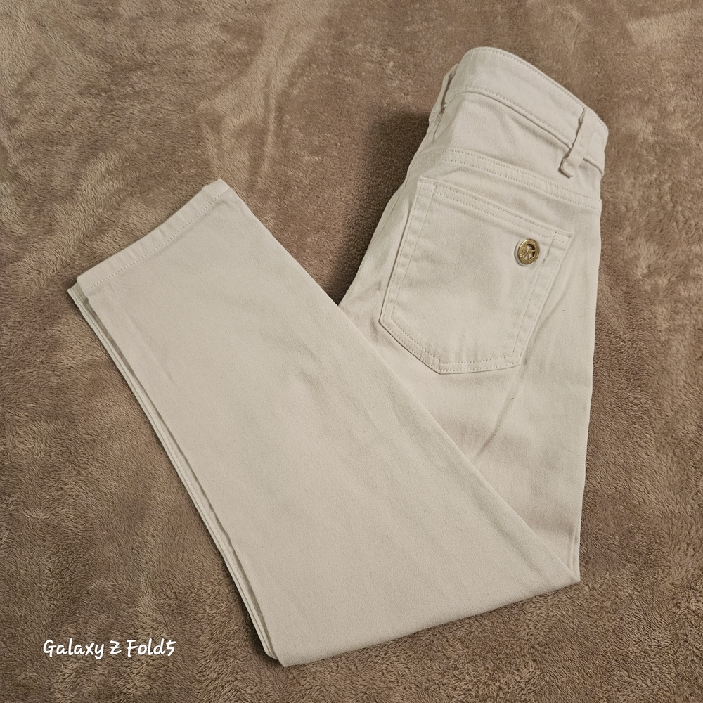Michael Kors Straight Leg Cream Jeans